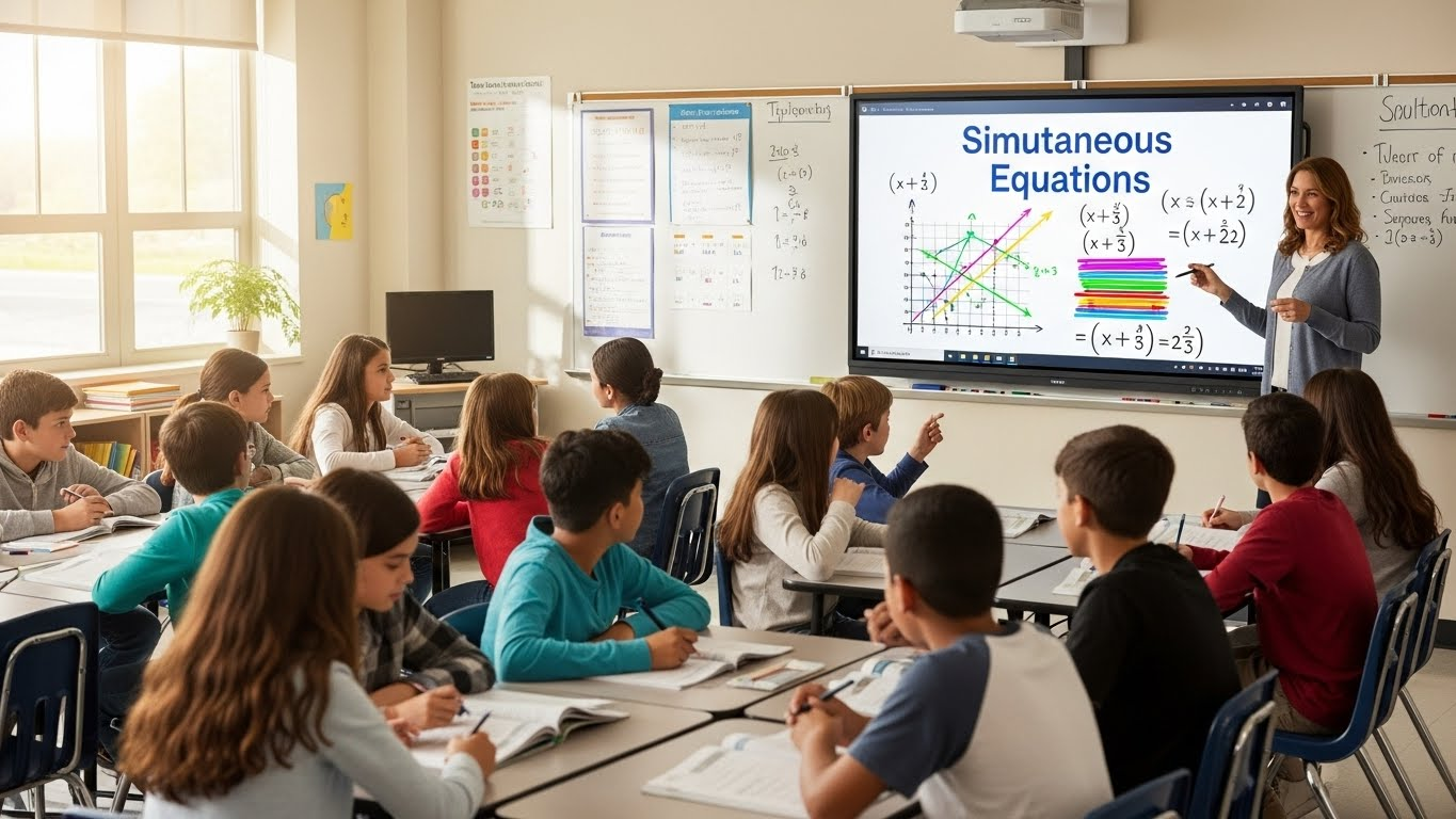Simultaneous Equations: One Linear, One Quadratic.